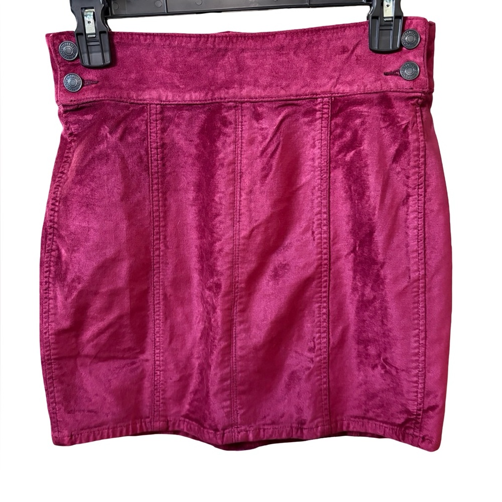 NWT Free People Velvet Retro Mini Skirt with Back Zipper - Picture 3 of 7